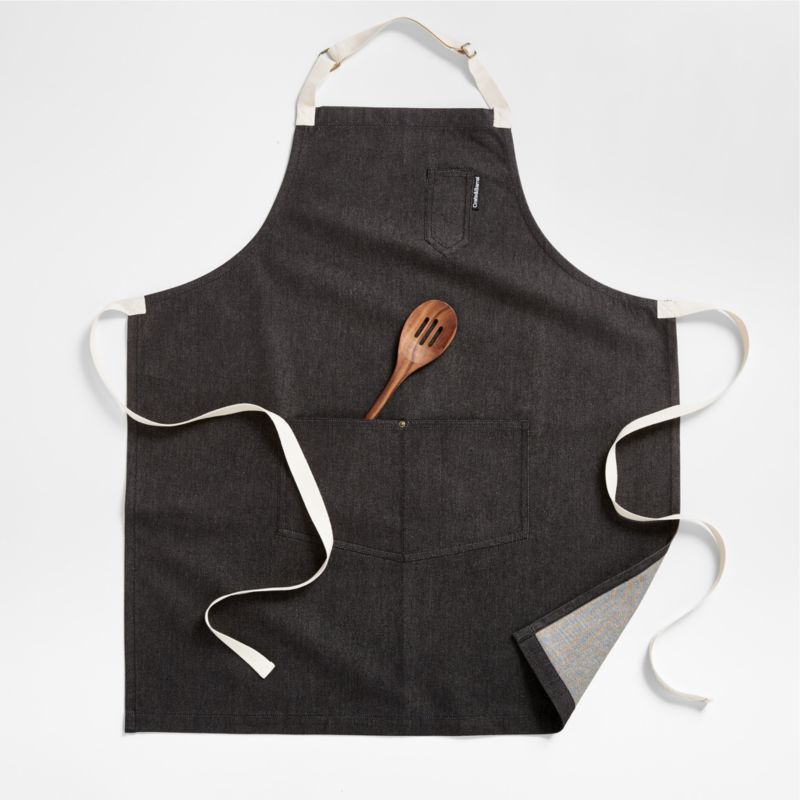 Black Organic Cotton Kitchen Apron with Pockets - image 8 of 10