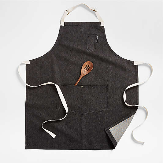 Black Kitchen Apron with Pockets