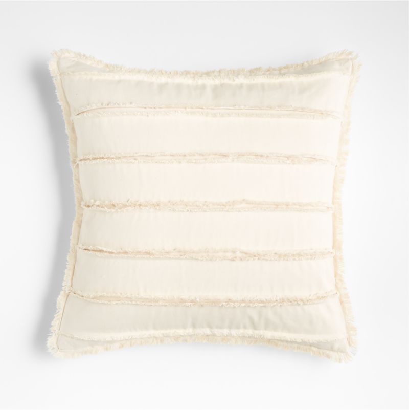 Denim 20"x20" Square White Decorative Throw Pillow Cover with Feather