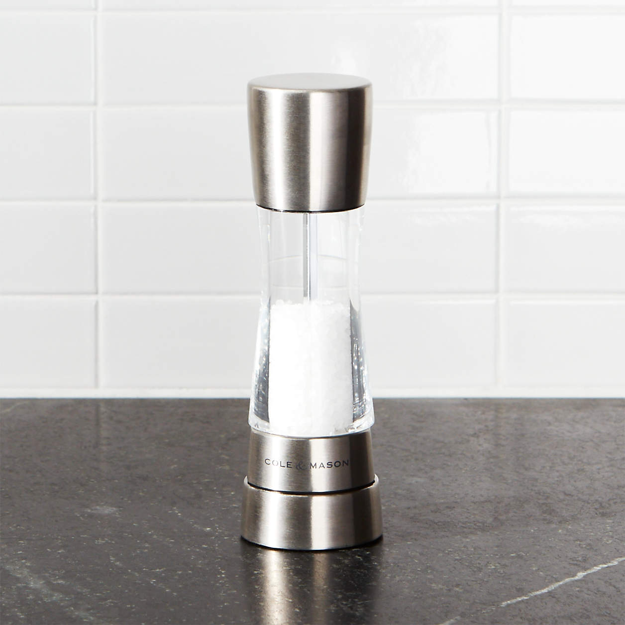 Cole & Mason Derwent Stainless Steel Adjustable Salt and Pepper Mills