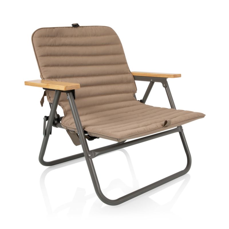 Descanso Foldable Brown Padded Beach Chair - image 1 of 4