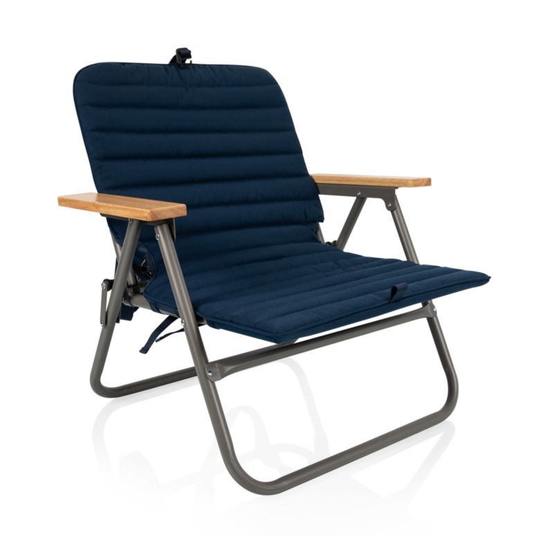 Descanso Foldable Navy Padded Beach Chair - image 1 of 4