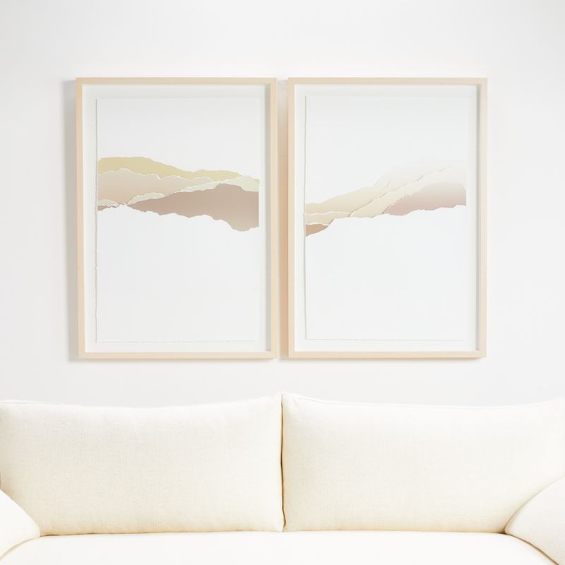 "Desert Shadowbox" Framed Watercolor Paper Wall Art Print 29.5"x41.5"