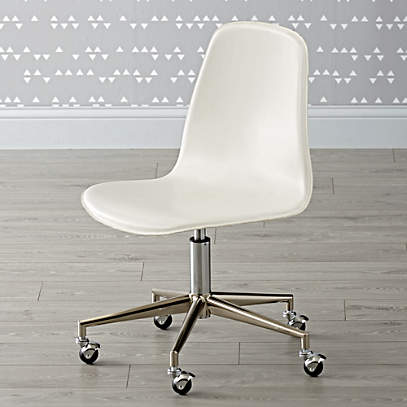 Kids Class Act White And Silver Desk, Desk Chair For Kids