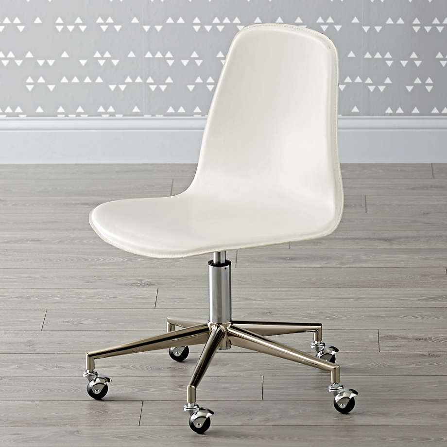 Class Act White And Silver Kids Desk, Crate And Barrel White Desk Chair