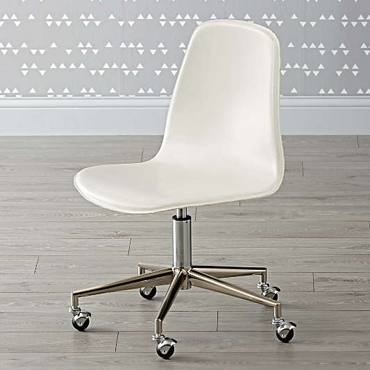 Kids Class Act White and Silver Desk Chair