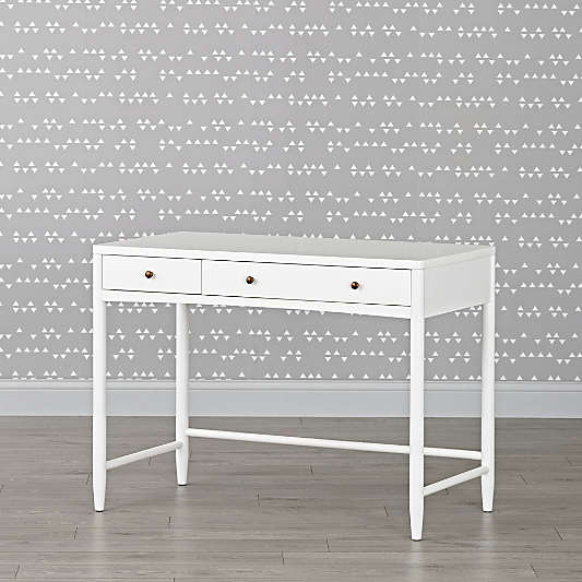 Hampshire White Wood 2-Drawer Kids Desk