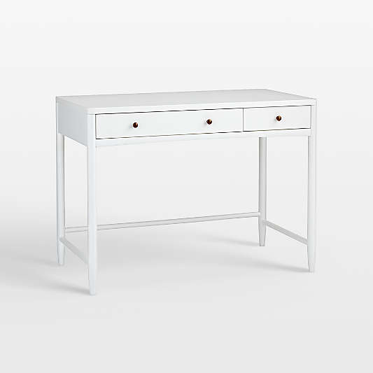 Hampshire 42" White Wood 2-Drawer Kids Desk