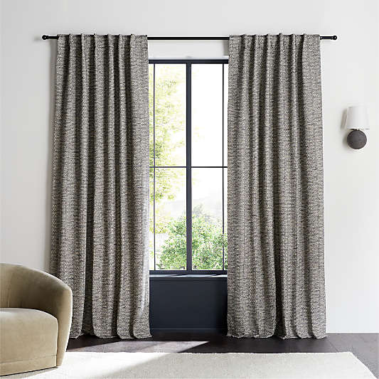 Desmond Cotton Storm Grey Blackout Window Curtain Panel with Lining 52"x120"