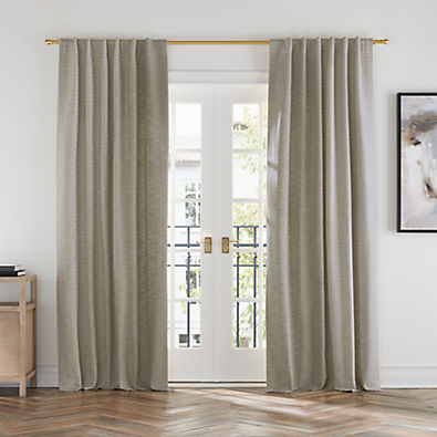 View Desmond Cotton Warm Beige Blackout Window Curtain Panel with Lining 52"x84" details
