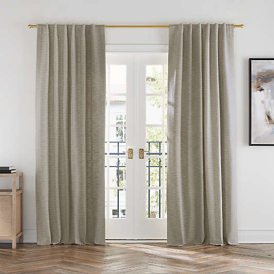 Desmond Cotton Warm Beige Blackout Window Curtain Panel with Lining 52"x120"