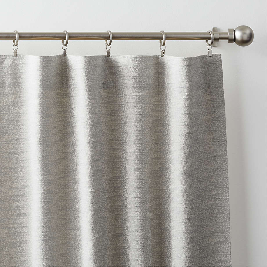 Desmond Cotton Pebble Grey Window Curtain Panel with Lining 52"x120"