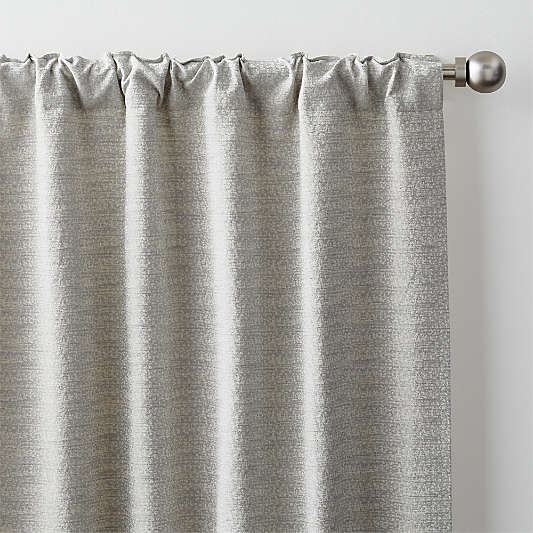 Desmond Cotton Pebble Grey Window Curtain Panel with Lining 52"x120"