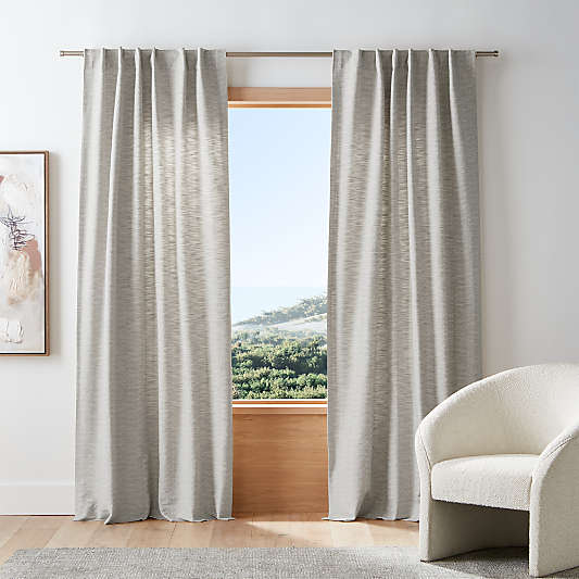 Desmond Cotton Pebble Grey Window Curtain Panel with Lining 52"x120"