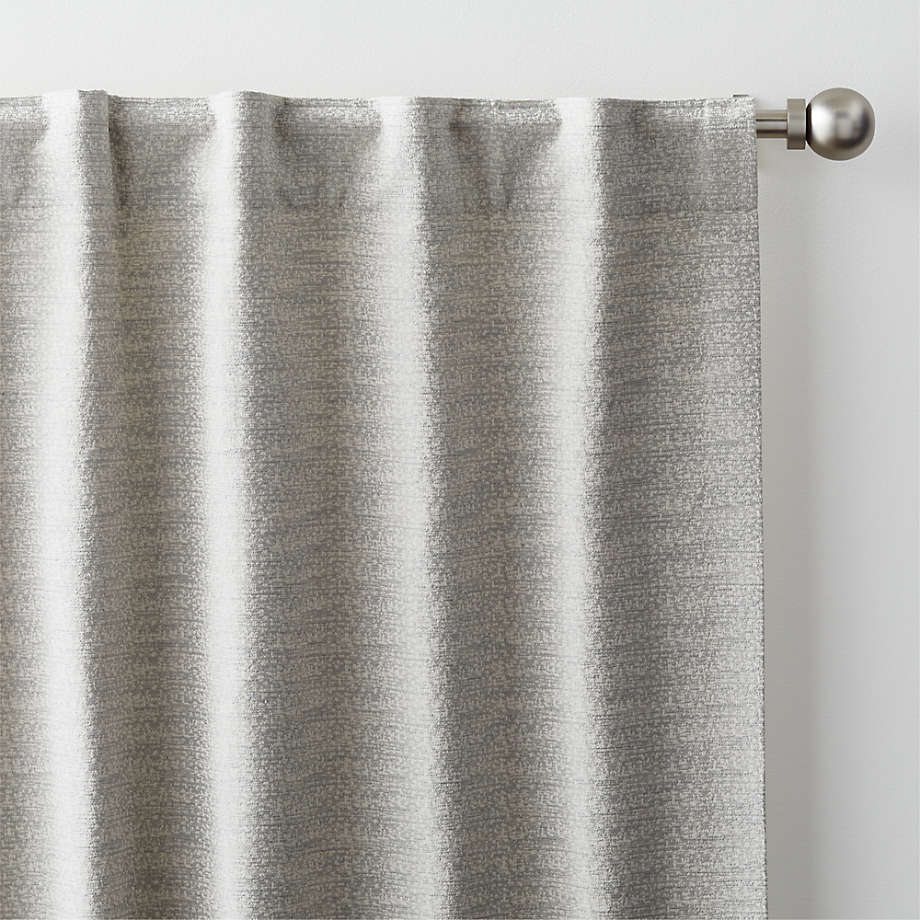 Desmond Cotton Pebble Grey Window Curtain Panel with Lining 52"x120"