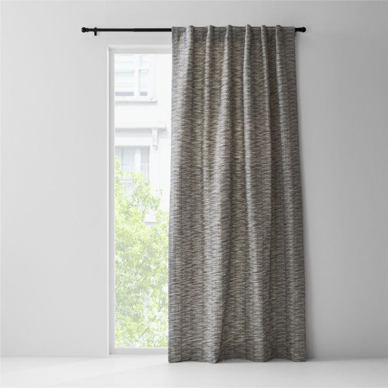 Desmond Cotton Storm Grey Window Curtain Panel with Lining 52"x84