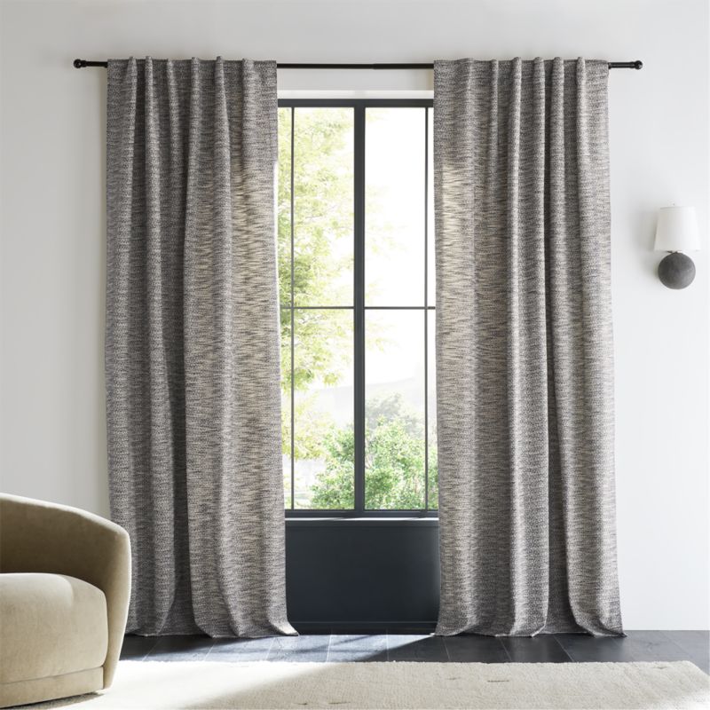 Desmond Cotton Storm Grey Window Curtain Panel with Lining 52"x84"