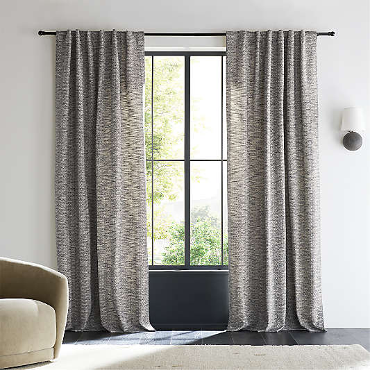 Desmond Storm Grey Cotton Window Curtain Panel with Lining
