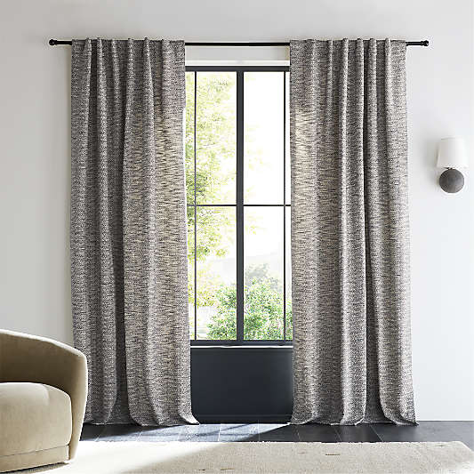 Desmond Cotton Storm Grey Window Curtain Panel with Lining 52"x96"