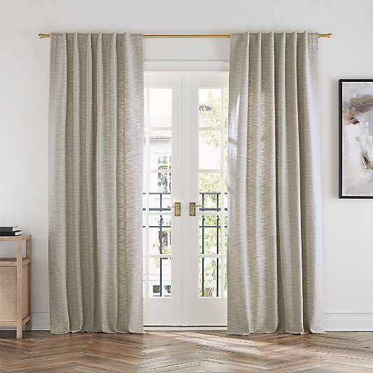 Desmond Cotton Warm Beige Window Curtain Panel with Lining 52"x120"