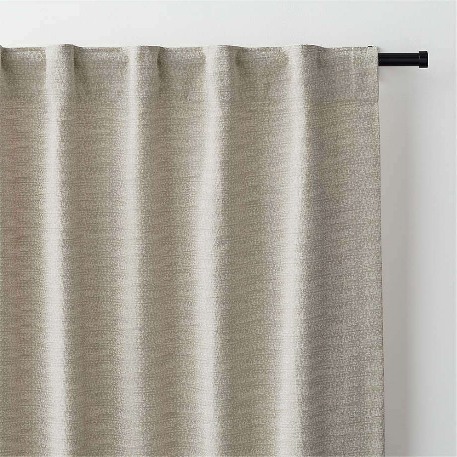 Desmond Cotton Warm Beige Window Curtain Panel with Lining 52"x108"