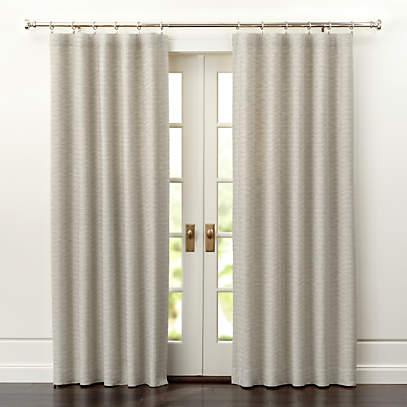 Desmond Silver Cream Curtain Panels, Cotton Curtain Panels