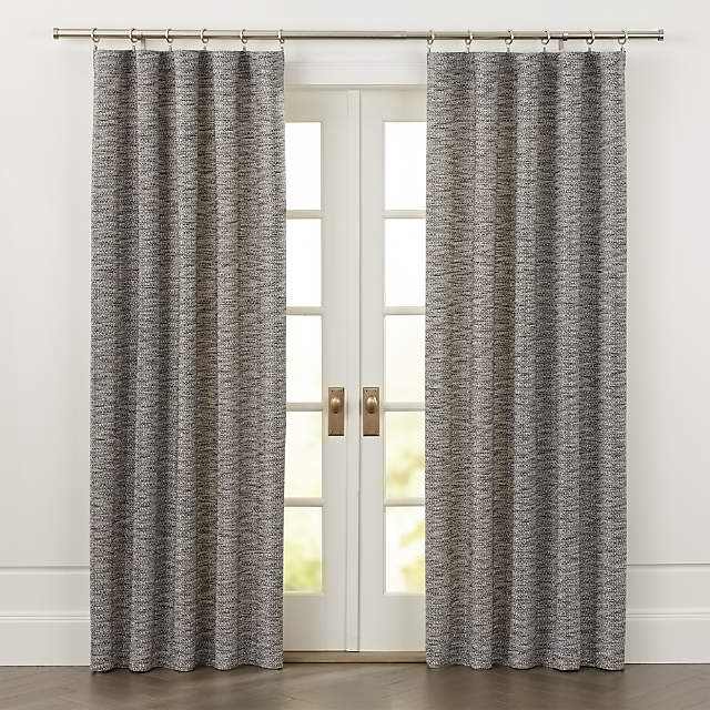 Desmond Dark Grey Cotton Curtain Panel, Grey Burlap Curtain Panels