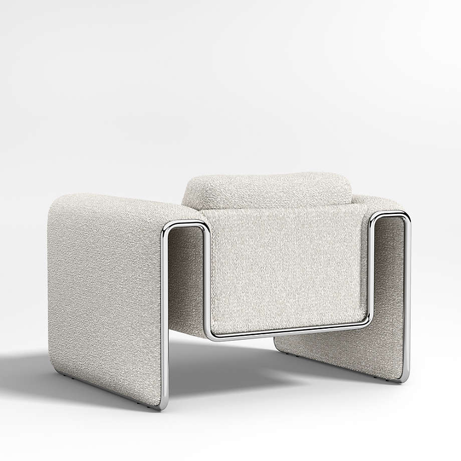 Dessau Boucle Accent Chair with Chrome Frame