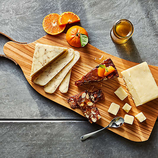 Olivewood Board with Leather Handle