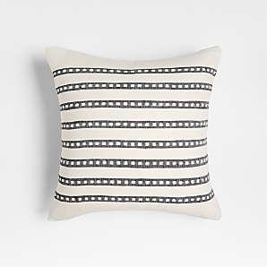Giant White on Black and Orange Striped Polka Dot Pattern | Throw Pillow