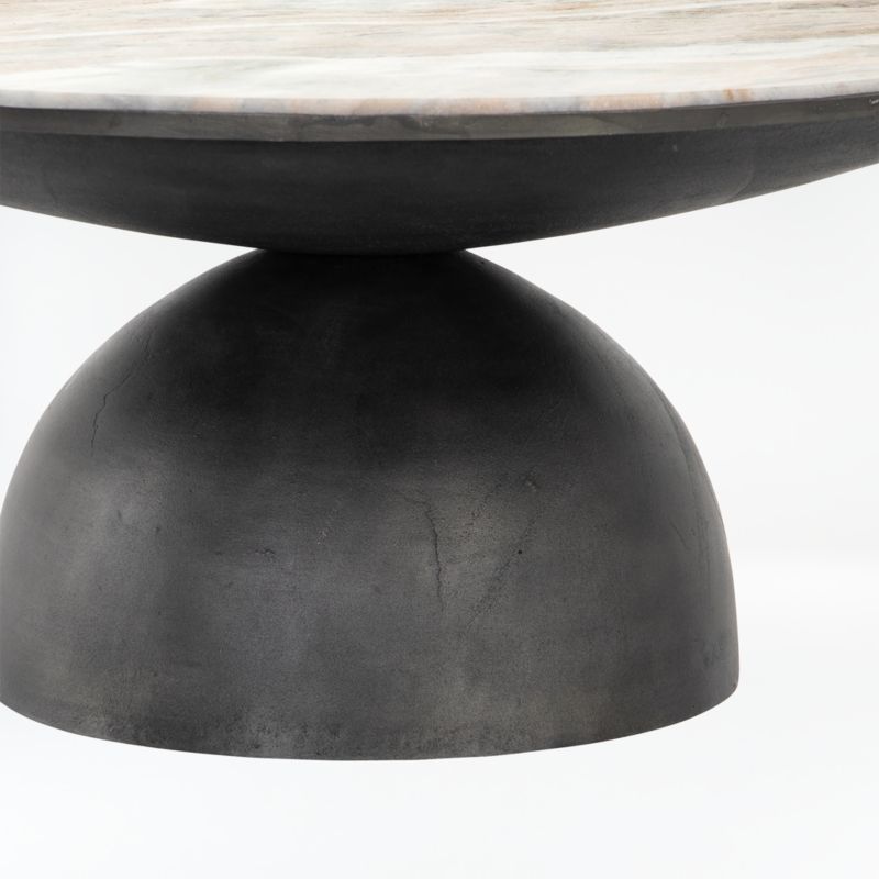 Dev Taupe Marble and Metal 35" Round Coffee Table