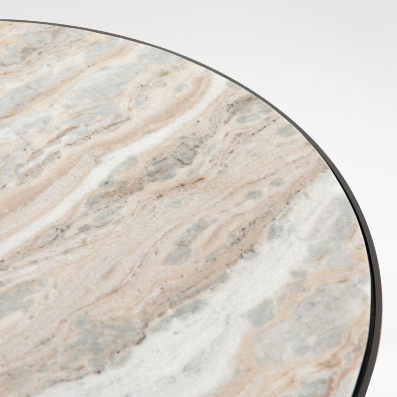 Dev Taupe Marble and Metal 35" Round Coffee Table