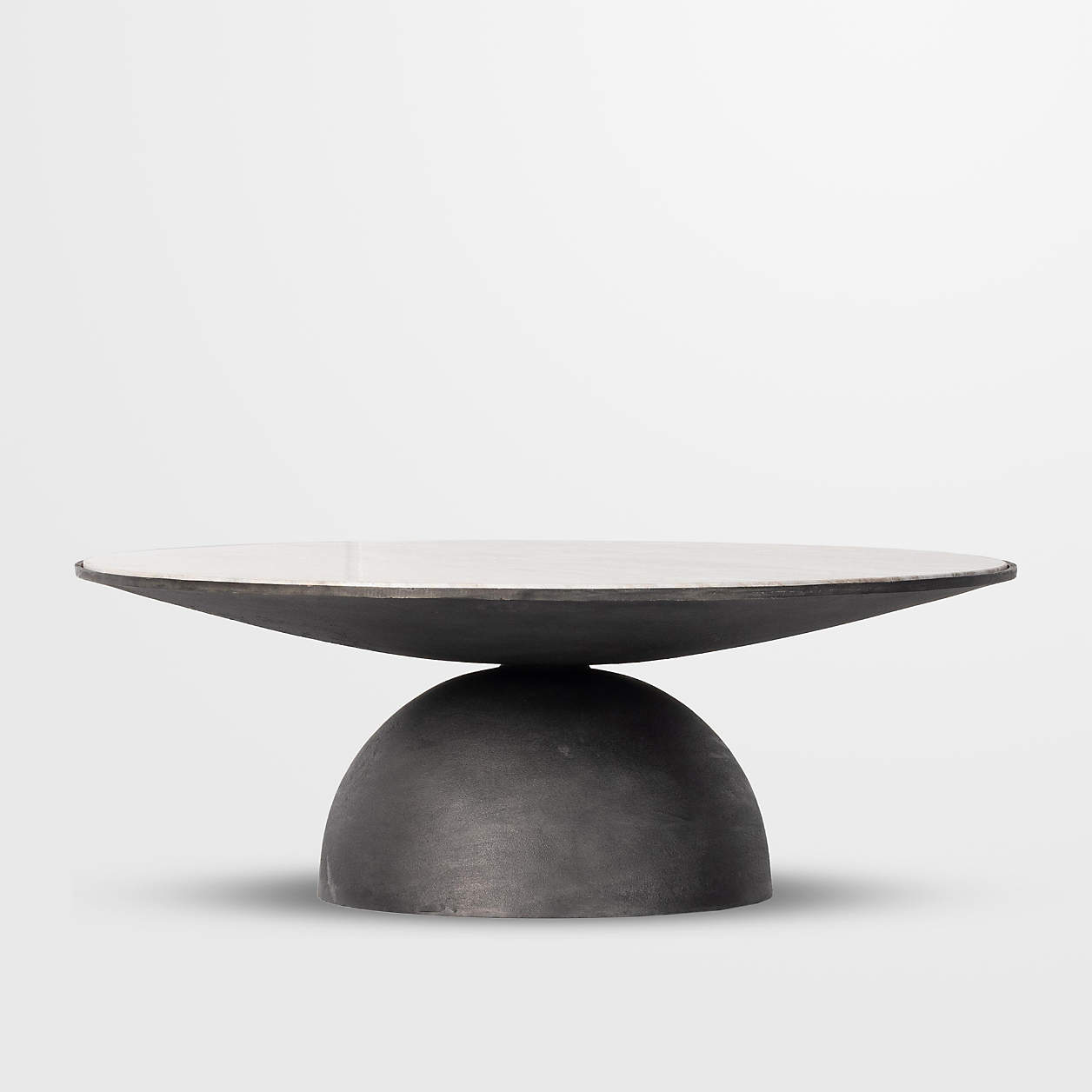 Dev Taupe Marble and Grey Metal 47" Round Coffee Table + Reviews