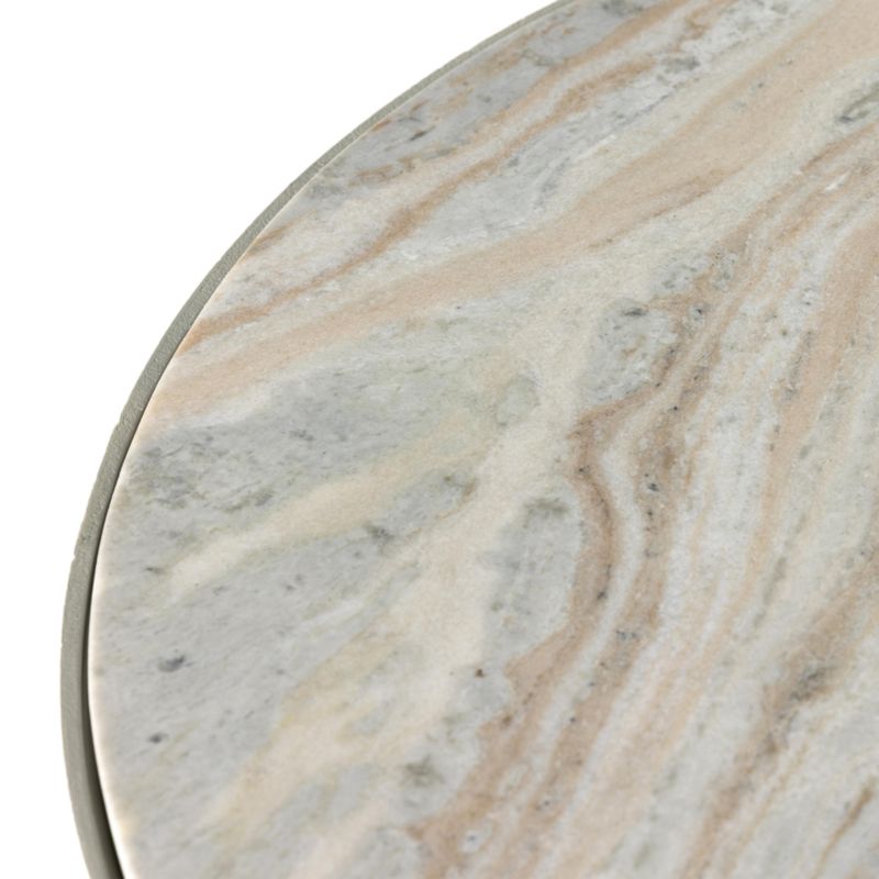 Dev Taupe Marble and White Metal 35" Round Coffee Table - image 8 of 10