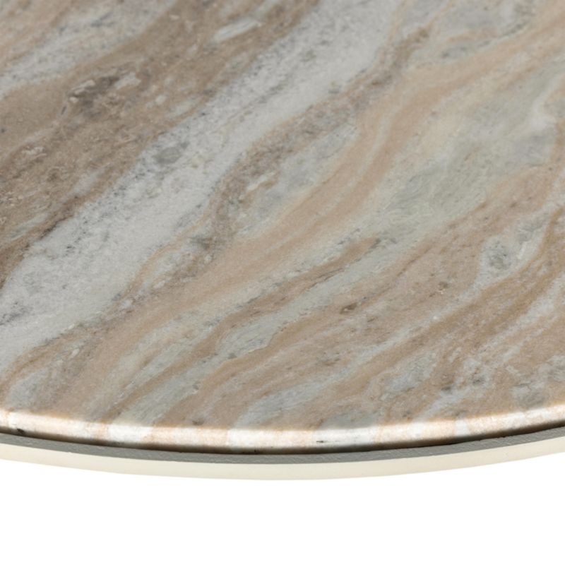 Dev Taupe Marble and White Metal 35" Round Coffee Table - image 9 of 10