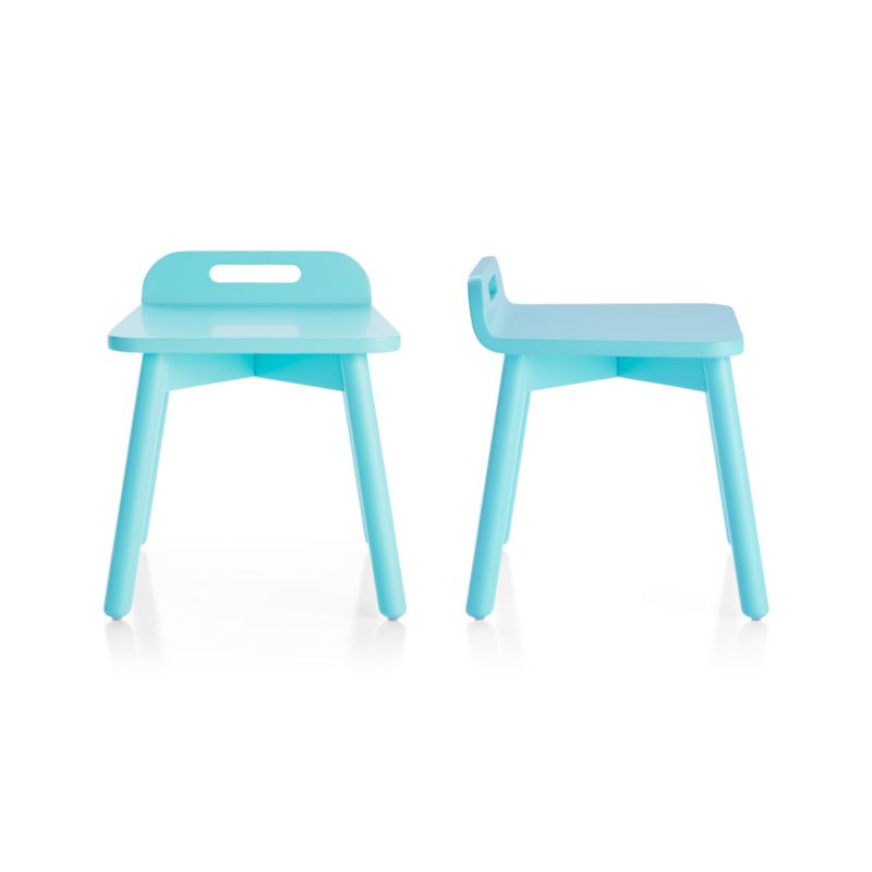 Devon Light Blue Play Stools, Set of 2 - image 2 of 6