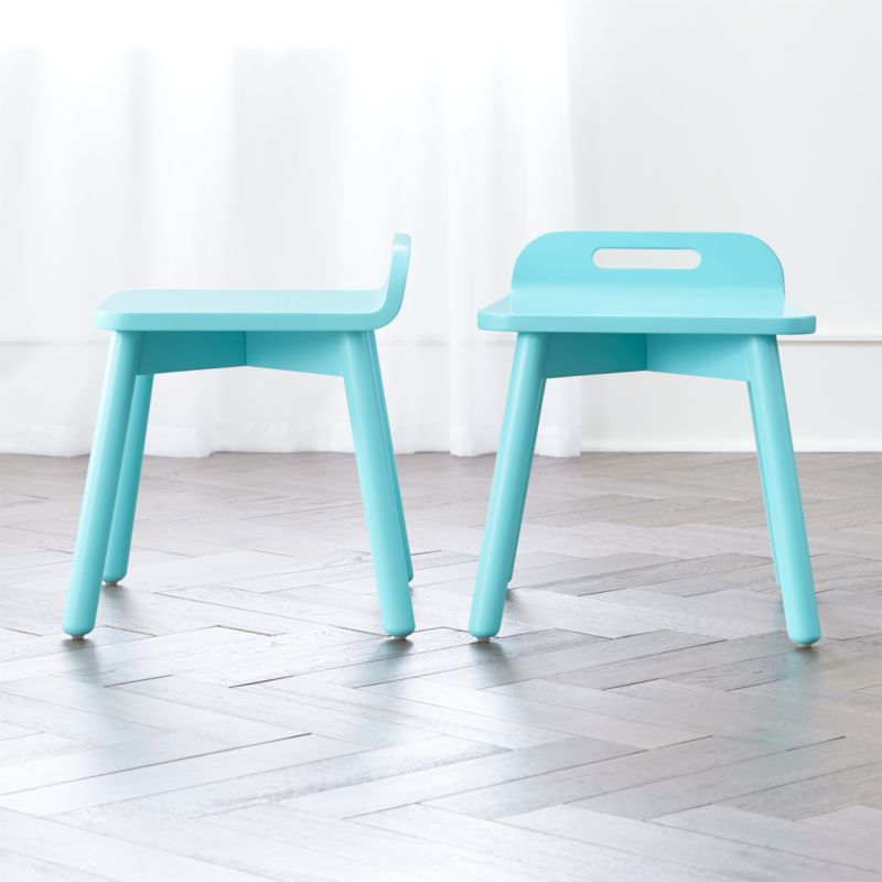 Devon Light Blue Play Stools, Set of 2 - image 1 of 6