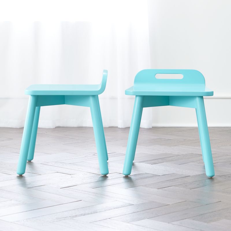 Devon Light Blue Play Stools, Set of 2 - image 0 of 6