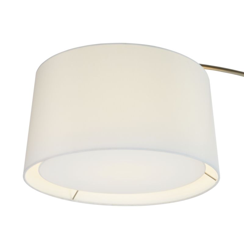 Dexter Arc Corner Floor Lamp with White Shade + Reviews | Crate & Barrel