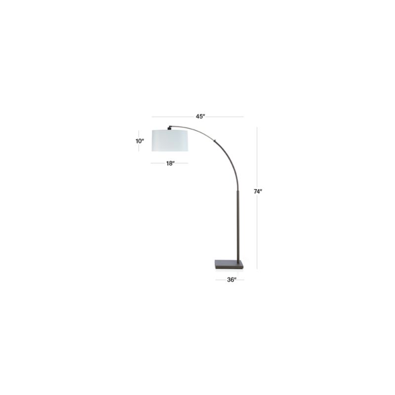 View Dexter Arc Floor Lamp with White Shade - image 2 of 17