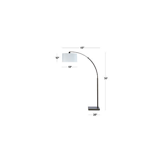 Dexter Arc Floor Lamp with White Shade