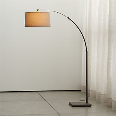 View Dexter Arc Floor Lamp with Grey Shade details