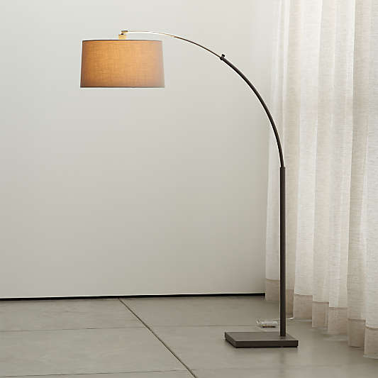 Dexter Arc Floor Lamp with Grey Shade