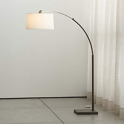 Dexter Arc Floor Lamp with White Shade