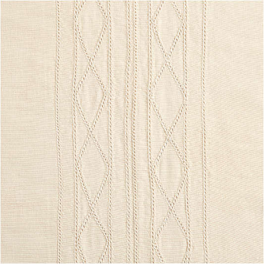 Natural Taupe Diamond Stitch EUROPEAN FLAX ™-Certified Linen Sheer Window Curtain Panel 52"x108"