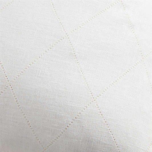 54"x20" Diamond Linen White Body Pillow with Feather Insert by Jake Arnold