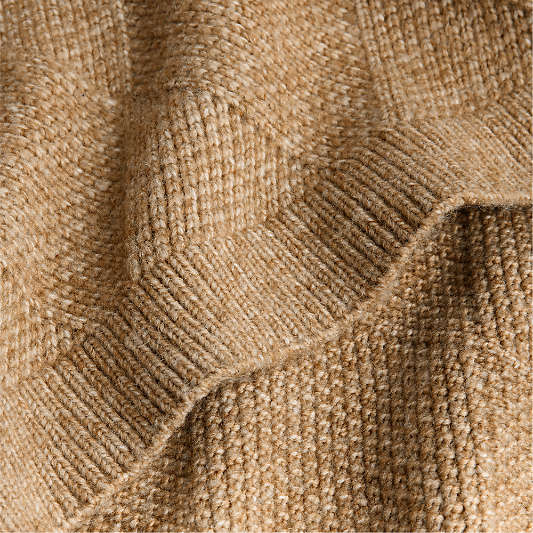 Diamond Knit 70"x55" Camel Tan Throw Blanket