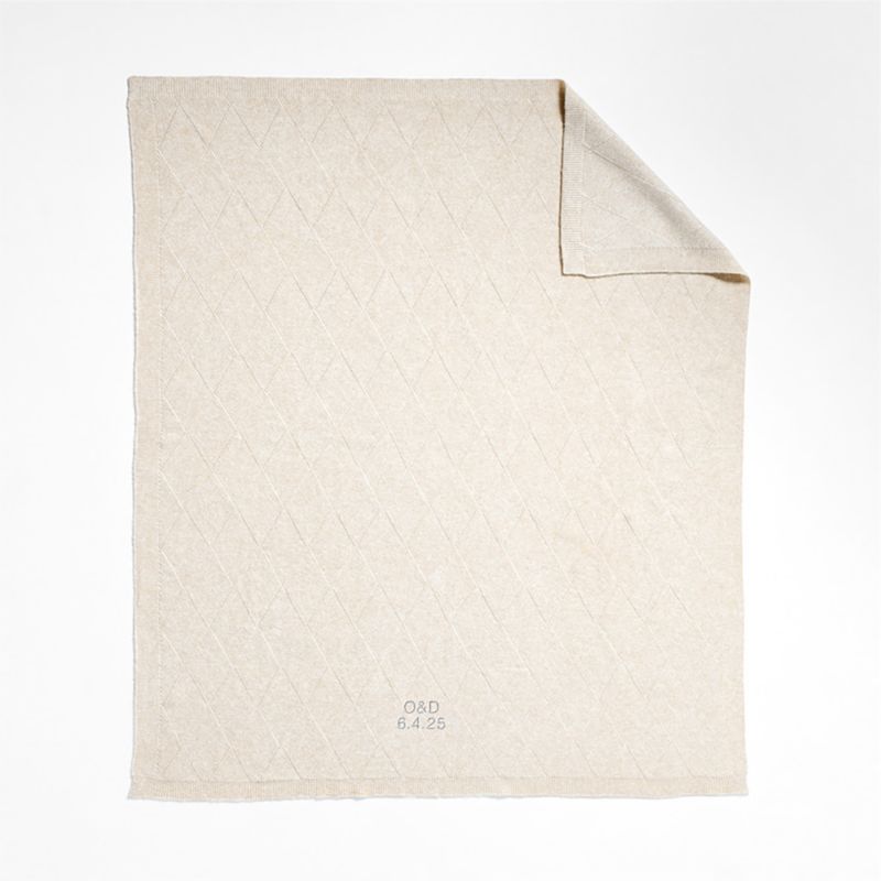 Diamond Knit 70"x55" Travertine Beige Throw Blanket - image 3 of 6