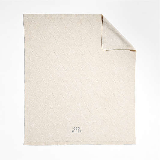 Diamond Knit 70"x55" Travertine Beige Throw Blanket