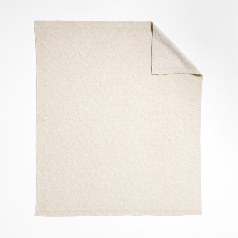 Diamond Knit 70"x55" Travertine Beige Throw Blanket - image 3 of 4
